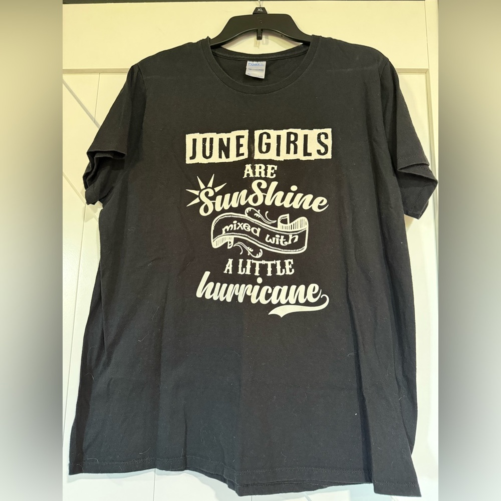 Port and Company Black Tee with White Text
